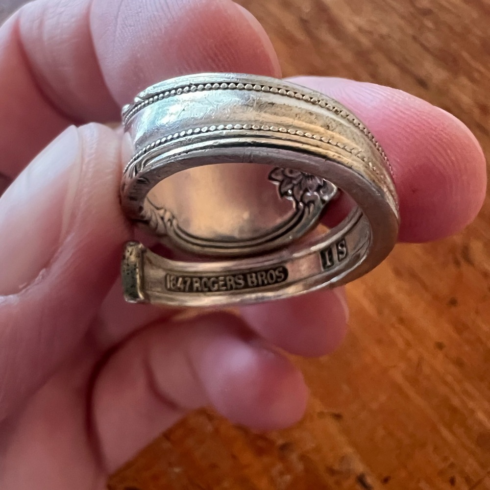 Silver Spoon Ring With Flower - image 5